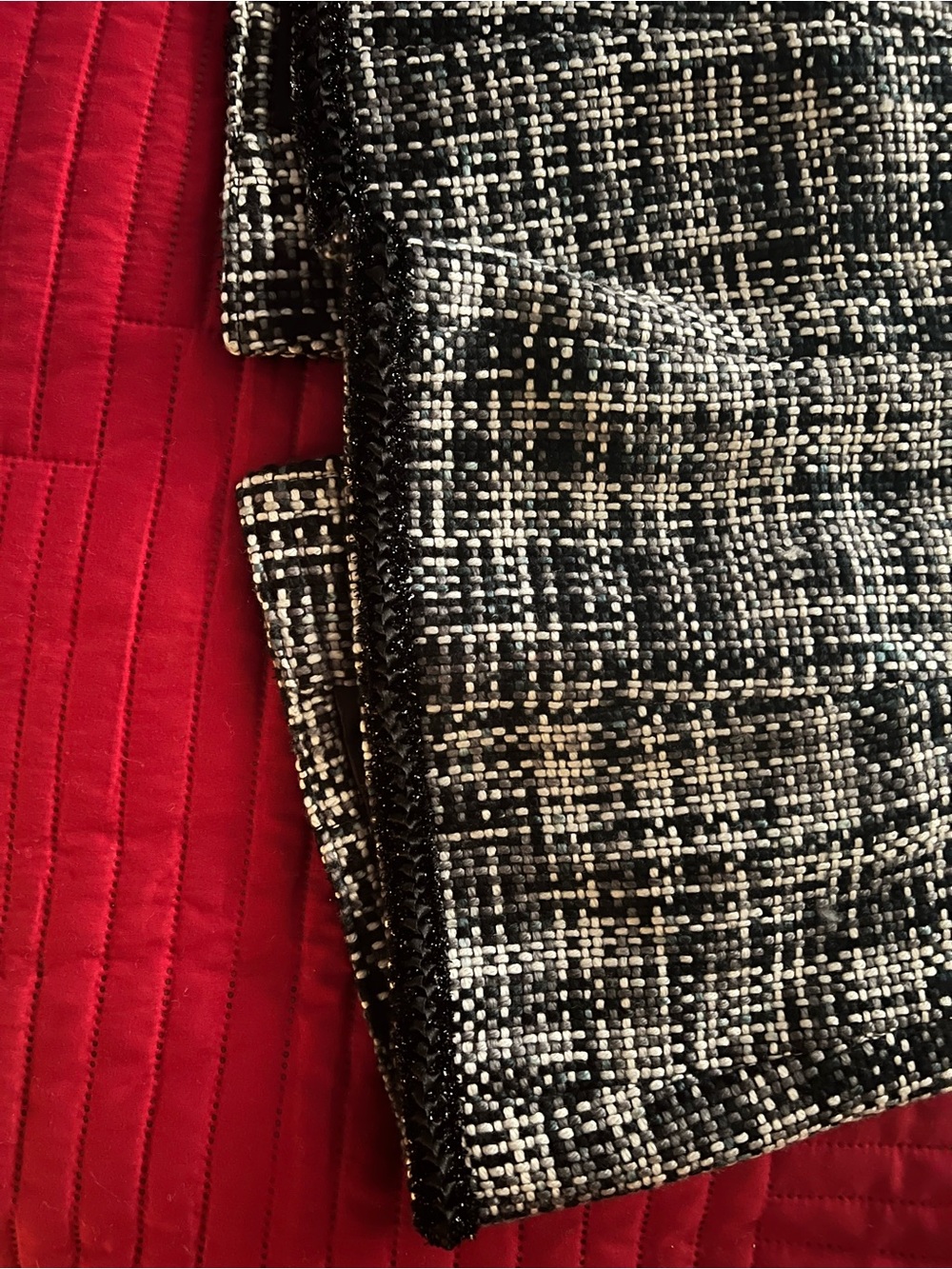 Textured Black & White Tweed Blazer